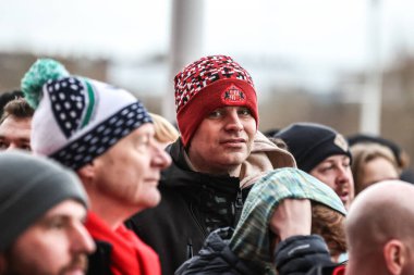 Sunderland taraftarları Premier League maçı sırasında Sunderland, Newcastle United 'a karşı Stadyum Of Light, Sunderland, İngiltere, 14 Aralık 2025