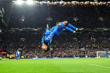 Eli Junior Kroupi of Bournemouth celebrates his goal to make it 4-4 during the Premier League match Manchester United vs Bournemouth at Old Trafford, Manchester, United Kingdom, 15th December 2025