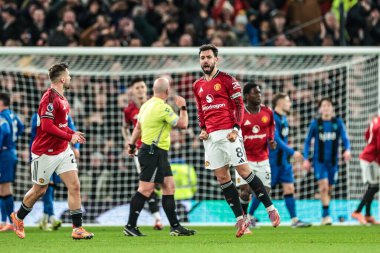 Bruno Fernandes of Manchester Untied celebrates his goal to make it 3-3 during the Premier League match Manchester United vs Bournemouth at Old Trafford, Manchester, United Kingdom, 15th December 2025