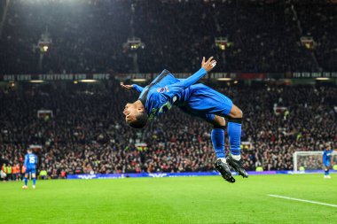 Bournemouth 'dan Eli Junior Kroupi, 15 Aralık 2025' te Old Trafford, Manchester, İngiltere 'de oynanan Premier League maçında 4-4' lük galibiyetini kutluyor.