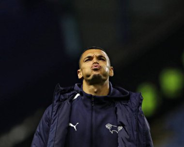 Kayden Jackson of Derby County before the Sky Bet Championship match Sheffield Wednesday vs Derby County at Hillsborough, Sheffield, United Kingdom, 15th December 2025
