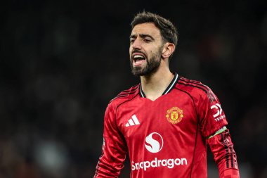 Bruno Fernandes of Manchester Untied gives his team instructions during the Premier League match Manchester United vs Bournemouth at Old Trafford, Manchester, United Kingdom, 15th December 2025