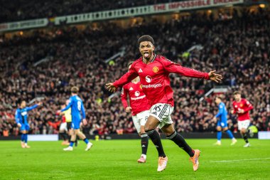 Manchester Untied takımından Amad Diallo, 15 Aralık 2025 'te Old Trafford, Manchester, İngiltere' de oynanan Premier League maçında 1-0 'lık galibiyet golünü kutluyor.