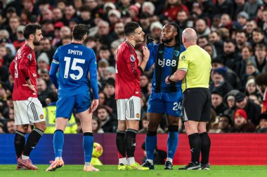 An altercation on the pitch between the players during the Premier League match Manchester United vs Bournemouth at Old Trafford, Manchester, United Kingdom, 15th December 2025