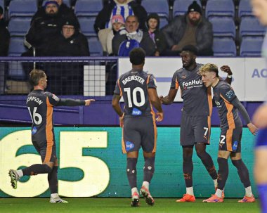 Derby County 'den Patrick Agyemang, 15 Aralık 2025' te Sheffield Wednesday - Derby County maçında golünü kutluyor.