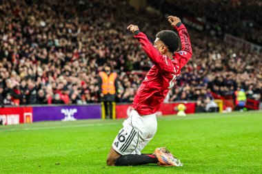 Manchester Untied takımından Amad Diallo, 15 Aralık 2025 'te Old Trafford, Manchester, İngiltere' de oynanan Premier League maçında 1-0 'lık galibiyet golünü kutluyor.