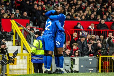 Bournemouth 'dan Eli Junior Kroupi, 15 Aralık 2025' te Old Trafford, Manchester, İngiltere 'de oynanan Premier League maçında 4-4' lük galibiyetini kutluyor.