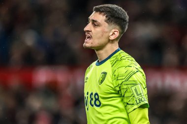 Bournemouth kalecisi Corce Petroviç, Manchester United 'ın 15 Aralık 2025' te Old Trafford, Manchester 'da oynadığı Premier League karşılaşmasında tepki gösterdi.