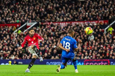 Manchester Untie takımından Matheus Cunha, 15 Aralık 2025 'te Old Trafford, Manchester, İngiltere' de oynanan Premier League maçında gol attı.