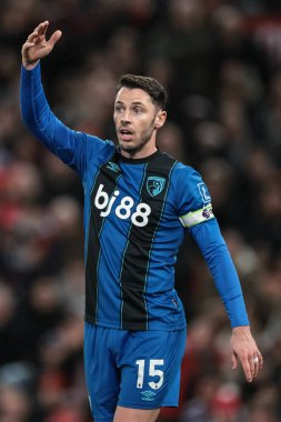 Adam Smith of Bournemouth gives his team instructions during the Premier League match Manchester United vs Bournemouth at Old Trafford, Manchester, United Kingdom, 15th December 2025