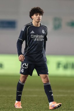 Enzo Alves of Real Madrid during the Premier League International Cup match Manchester City vs Real Madrid at Joie Stadium, Manchester, United Kingdom, 16th December 2025