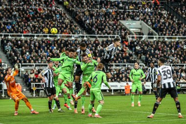 Lewis Miley of Newcastle United scores to make it 2-1 during the Carabao Cup Quarter Final match Newcastle United vs Fulham at St. James's Park, Newcastle, United Kingdom, 17th December 2025