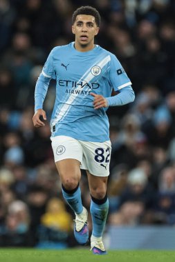 Manchester City - West Ham United Premier League maçı sırasında Manchester City 'den Rico Lewis Etihad Stadyumu' nda, 20 Aralık 2025