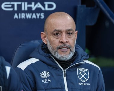 Manchester City - West Ham United Premier League maçında Nuno Espirito Santo teknik direktörü Etihad Stadyumu, Manchester, Birleşik Krallık, 20 Aralık 2025