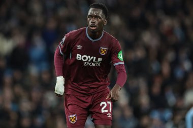West Ham United takımından Soungoutou Magassa 20 Aralık 2025 tarihinde Etihad Stadyumu 'nda Manchester City-West Ham United maçında