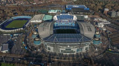 Etihad Stadyumu 'nun Premier Lig maçı sırasında Manchester City ile West Ham United' ın Etihad Stadyumu 'ndaki maçı 20 Aralık 2025' te izlendi.