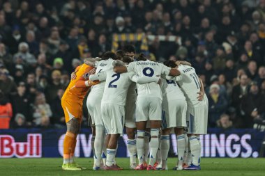 Leeds team huddle during the Premier League match Leeds United vs Crystal Palace at Elland Road, Leeds, United Kingdom, 20th December 2025