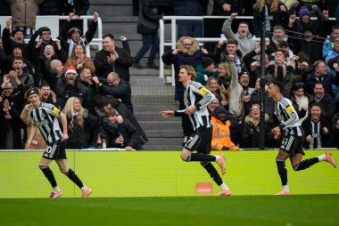 Nick Woltemade of Newcastle United celebrates his goal to make it 1-0 during the Premier League match Newcastle United vs Chelsea at St. James's Park, Newcastle, United Kingdom, 20th December 2025