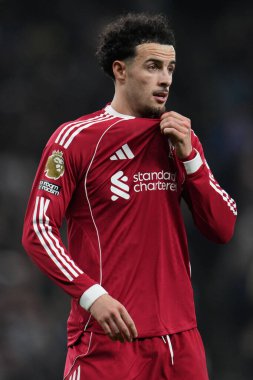 Premier Lig karşılaşmasında Liverpool 'dan Curtis Jones Tottenham Hotspur' a karşı Liverpool Tottenham Hotspur Stadyumu, Londra, 20 Aralık 2025