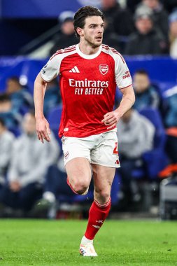 Premier Lig maçında Arsenal 'den Declan Rice, 20 Aralık 2025' te Liverpool 'daki Hill Dickinson Stadyumu' nda Everton 'a karşı Arsenal maçında...