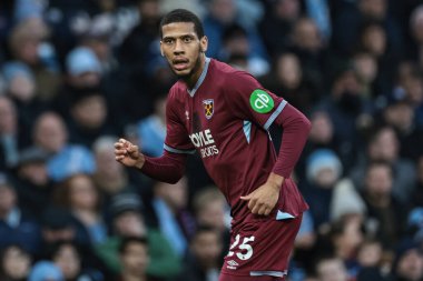 Premier Lig karşılaşmasında West Ham United 'tan Jean-Clair Todibo Manchester City ile West Ham United maçı sırasında Etihad Stadyumu, Manchester, İngiltere, 20 Aralık 2025