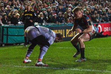 Gloucester Rugby 'den Ollie Thorley Gallagher Premiership maçı sırasında Leicester Tigers, Gloucester Rugby' ye karşı Mattioli Woods Welford Road Stadyumu, Leicester, Birleşik Krallık, 19 Aralık 2025