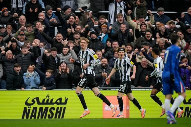 Nick Woltemade of Newcastle United celebrates his goal to make it 1-0 during the Premier League match Newcastle United vs Chelsea at St. James's Park, Newcastle, United Kingdom, 20th December 2025
