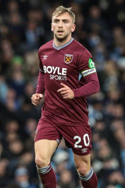 West Ham United takımından Jarrod Bowen Premier League maçında Manchester City - West Ham United maçı sırasında Etihad Stadyumu, Manchester, İngiltere, 20 Aralık 2025
