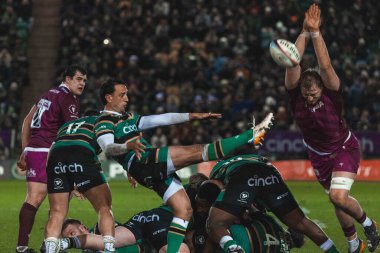 Northampton Saints 'ten Alex Mitchell Gallagher Premiership maçı sırasında Northampton Saints' e karşı Satış Köpekbalıkları Franklin 's Gardens, Northampton, İngiltere' deki Cinch Stadyumu 'nda 20 Aralık 2025