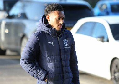 Chesterfield 'dan Lewis Gordon, 26 Aralık 2025' te İngiltere 'nin Chesterfield, Chesterfield, Chesterfield, İngiltere' deki Chesterfield vs Notts County maçında Sky Bet 2 'nin önünde geldi.
