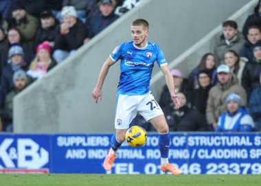 Chesterfield takımından Ronan Darcy, 26 Aralık 2025 'te İngiltere' nin Chesterfield şehrinde oynanan SMH Group Stadyumu 'nda oynanan 2.