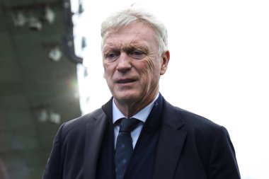 Everton 'ın David Moyes teknik direktörü, 27 Aralık 2025' te Burnley 'nin Everton' a karşı oynadığı Turf Moor, Burnley, İngiltere Premier League maçı öncesinde sahaya çıktı.