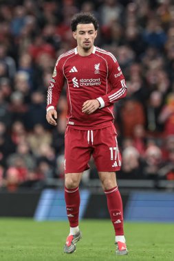 Liverpool 'dan Curtis Jones 27 Aralık 2025' te Anfield, Liverpool 'da Wolverhampton Wanderers' a karşı oynanan Premier League maçında