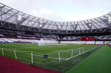 Premier League karşılaşması öncesinde Londra stadyumunun genel görüntüsü 27 Aralık 2025 'te Londra Stadyumu' nda West Ham United Fulham 'a karşı.