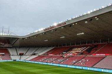 Premier Lig karşılaşması öncesinde Sunderland - Leeds United Stadyumu, Sunderland, İngiltere 'de 28 Aralık 2025
