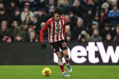 Sunderland 'dan Enzo Le Fee Premier League maçında topla birlikte Sunderland - Leeds United Stadyumu, Sunderland, Birleşik Krallık, 28 Aralık 2025