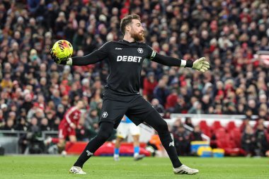 Wolverhampton Wanderers kalecisi Jose Sa Premier League maçında Liverpool 'a karşı Wolverhampton Wanderers Anfield, Liverpool, İngiltere' de 27 Aralık 2025