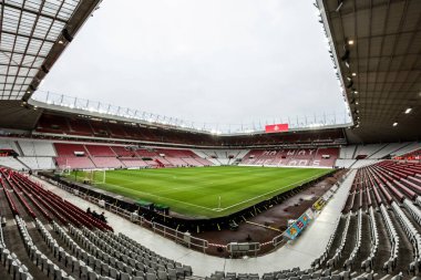 Premier Lig karşılaşması öncesinde Sunderland - Leeds United Stadyumu, Sunderland, İngiltere 'de 28 Aralık 2025