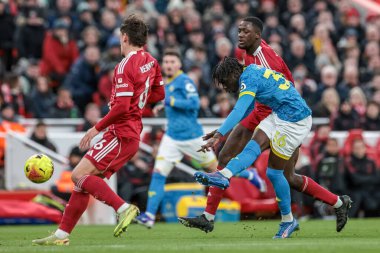 Wolverhampton Wanderers 'ın Mateus Man' i 27 Aralık 2025 'te Anfield, Liverpool, İngiltere' de oynanan Premier League maçında Wolverhampton Wanderers 'a karşı kalede şut çekti.