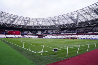 Premier League karşılaşması öncesinde Londra stadyumunun genel görüntüsü 27 Aralık 2025 'te Londra Stadyumu' nda West Ham United Fulham 'a karşı.