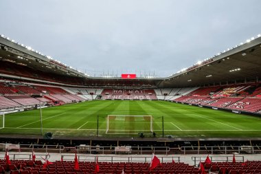 Premier Lig karşılaşması öncesinde Sunderland - Leeds United Stadyumu, Sunderland, İngiltere 'de 28 Aralık 2025