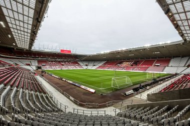 Premier Lig karşılaşması öncesinde Sunderland - Leeds United Stadyumu, Sunderland, İngiltere 'de 28 Aralık 2025