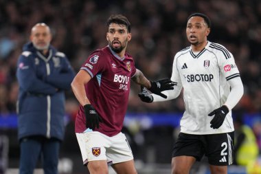 Premier Lig maçı sırasında West Ham United, Fulham 'a karşı Londra Stadyumu, Londra, İngiltere, 27 Aralık 2025