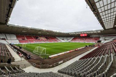 Premier Lig karşılaşması öncesinde Sunderland - Leeds United Stadyumu, Sunderland, İngiltere 'de 28 Aralık 2025