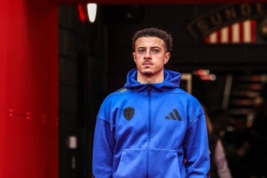 Leeds United takımından Ethan Ampadu, 28 Aralık 2025 'te İngiltere' nin Sunderland-Leeds United Stadyumu 'nda oynanan Premier League maçı sırasında geldi.