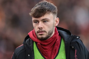 Liverpool 'dan Conor Bradley Premier Lig maçı Liverpool' a karşı Wolverhampton Wanderers Anfield, Liverpool, Birleşik Krallık 'ta 27 Aralık 2025