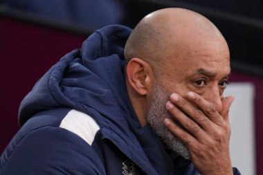 West Ham United Premier League maçında Nuno Espirito Santo teknik direktörü West Ham United Fulham 'a karşı Londra Stadyumu, Londra, İngiltere, 27 Aralık 2025