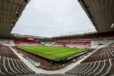 Premier Lig karşılaşması öncesinde Sunderland - Leeds United Stadyumu, Sunderland, İngiltere 'de 28 Aralık 2025