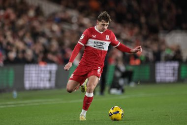 Middlesbrough takımından Callum Brittain, 29 Aralık 2025 'te İngiltere' nin Riverside Stadyumu 'nda oynanan Middlesbrough vs Hull City Gökyüzü İddia Şampiyonası karşılaşmasında