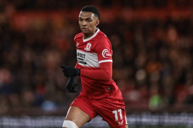 Middlesbrough 'dan Morgan Whittaker, Middlesbrough - Hull City maçı sırasında Riverside Stadyumu, Middlesbrough, Birleşik Krallık, 29 Aralık 2025